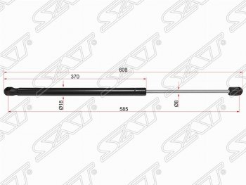 739 р. Газовый упор капота SAT  Nissan Terrano  D10 (2013-2022), Renault Duster  HS (2010-2021)  с доставкой в г. Кемерово. Увеличить фотографию 1