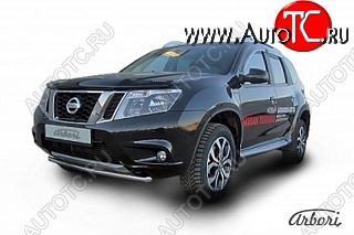 8 729 р. Защита переднего бампера Arbori (нержавейка, 1 труба d42 mm).  Nissan Terrano  D10 (2013-2022) дорестайлинг, рестайлинг  с доставкой в г. Кемерово