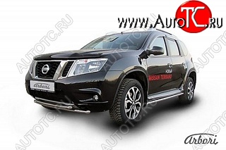 12 239 р. Защита переднего бампера Arbori (нержавейка, 2 трубы d42 mm)  Nissan Terrano  D10 (2013-2022) дорестайлинг, рестайлинг  с доставкой в г. Кемерово