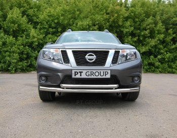 Защита переднего бампера двойная из труб d63/51 мм Petroil Tuning Nissan (Нисан) Terrano (Террано)  D10 (2013-2022) D10 дорестайлинг, рестайлинг ()