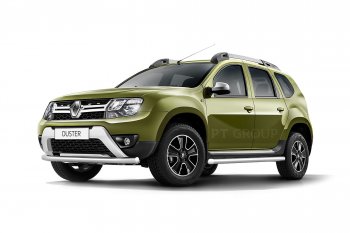 16 449 р. Защита переднего бампера (одинарная, Ø63 мм) Petroil Tuning  Nissan Terrano  D10 (2013-2022), Renault Duster  HS (2010-2021) (Нержавеющая полированная сталь)  с доставкой в г. Кемерово. Увеличить фотографию 3