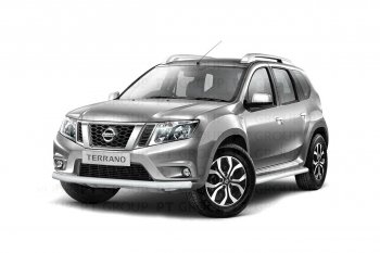 4 349 р. Защита переднего бампера (одинарная, Ø63 мм) Petroil Tuning  Nissan Terrano  D10 (2013-2022), Renault Duster  HS (2010-2021) (Серебристый (Искра))  с доставкой в г. Кемерово. Увеличить фотографию 4