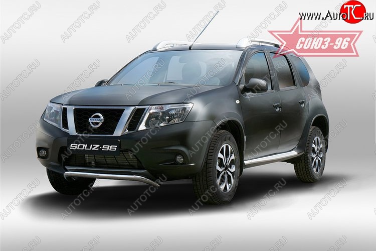 1 169 р. Защита переднего бампера Souz-96 (d60) Nissan Terrano D10 дорестайлинг (2013-2016)  с доставкой в г. Кемерово