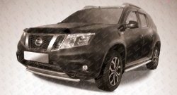 Одинарная защита переднего бампера диаметром 42 мм Slitkoff Nissan Terrano  D10 (2013-2022) дорестайлинг, рестайлинг