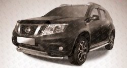 9 749 р. Одинарная защита переднего бампера из трубы диаметром 57 мм Slitkoff  Nissan Terrano  D10 (2013-2022) дорестайлинг, рестайлинг (Цвет: нержавеющая полированная сталь)  с доставкой в г. Кемерово. Увеличить фотографию 1