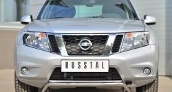 12 499 р. Защита переднего бампера (Ø42 мм волна, нержавейка) SLITKOFF  Nissan Terrano  D10 (2013-2022) дорестайлинг, рестайлинг  с доставкой в г. Кемерово. Увеличить фотографию 1