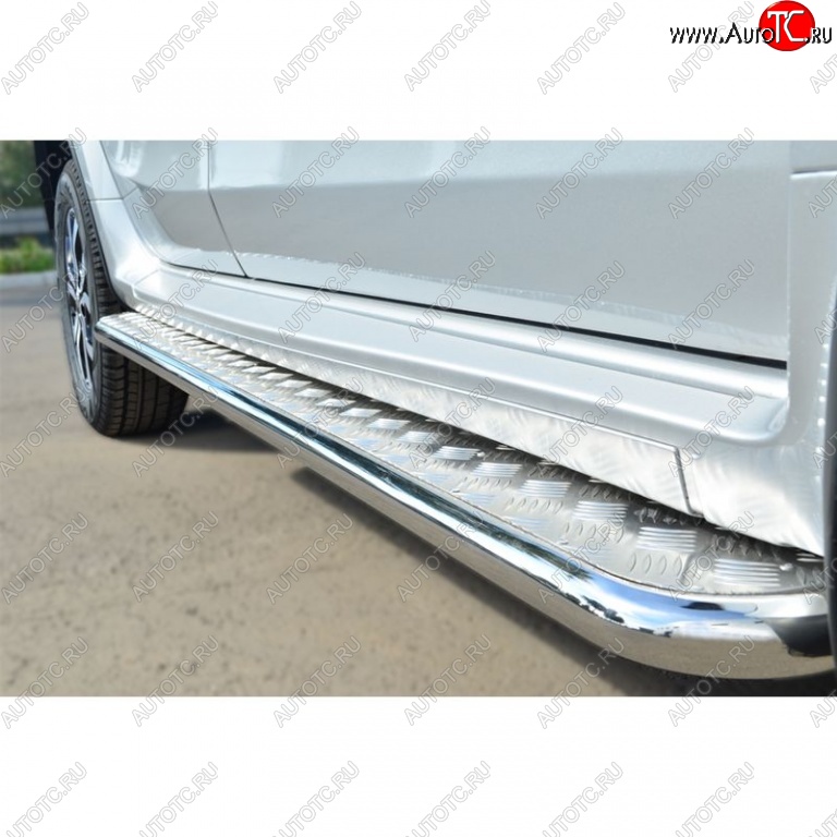 22 999 р. Защита порогов из круглой трубы диаметром 42 мм SLITKOFF v2 Nissan Terrano D10 рестайлинг (2016-2022)  с доставкой в г. Кемерово