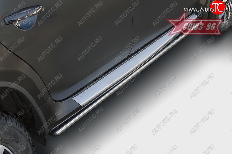 13 094 р. Защита порогов из овальной трубы Souz-96 (d75х42) Nissan Terrano D10 рестайлинг (2016-2022)  с доставкой в г. Кемерово