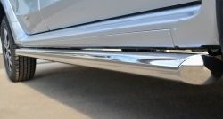 70 999 р. Защита порогов из круглой трубы диаметром 63 мм Russtal Nissan Terrano D10 рестайлинг (2016-2022) (Защита порогов с со скосами на торцах (вариант 1))  с доставкой в г. Кемерово. Увеличить фотографию 4