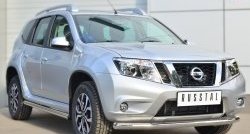 70 999 р. Защита порогов из круглой трубы диаметром 63 мм Russtal Nissan Terrano D10 рестайлинг (2016-2022) (Защита порогов с со скосами на торцах (вариант 1))  с доставкой в г. Кемерово. Увеличить фотографию 5
