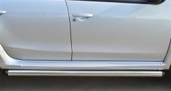 70 999 р. Защита порогов из круглой трубы диаметром 63 мм Russtal Nissan Terrano D10 рестайлинг (2016-2022) (Защита порогов с со скосами на торцах (вариант 1))  с доставкой в г. Кемерово. Увеличить фотографию 6
