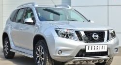 24 649 р. Широкая защита порогов SLITKOFF  Nissan Terrano  D10 (2013-2022) дорестайлинг, рестайлинг  с доставкой в г. Кемерово. Увеличить фотографию 4
