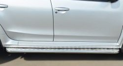 Широкая защита порогов SLITKOFF Nissan Terrano  D10 (2013-2022) дорестайлинг, рестайлинг