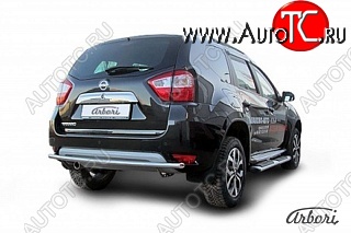13 499 р. Защита заднего бампера Arbori (нержавейка, 1 труба d42 mm).  Nissan Terrano  D10 (2013-2022) дорестайлинг, рестайлинг  с доставкой в г. Кемерово