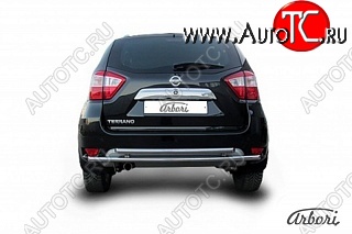 17 749 р. Защита заднего бампера Arbori (нержавейка, 2 трубы d42 mm).  Nissan Terrano  D10 (2013-2022) дорестайлинг, рестайлинг  с доставкой в г. Кемерово