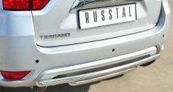 15 899 р. Защита заднего бампера (2 трубы Ø42 мм, нержавейка) SLITKOFF  Nissan Terrano  D10 (2013-2022) дорестайлинг, рестайлинг  с доставкой в г. Кемерово. Увеличить фотографию 2