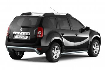 4 409 р. Защита заднего бампера PT GROUP Ø51мм ИСКРА (ППК) RENAULT Duster 2012-/ NISSAN Terrano 2014-  Nissan Terrano  D10 (2013-2022), Renault Duster  HS (2010-2021) (Сталь с полимерным покрытием, цвет: Серебристый (Искра))  с доставкой в г. Кемерово. Увеличить фотографию 2
