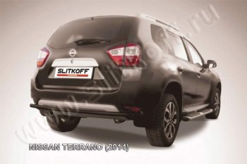 5 299 р. Защита задняя Slitkoff Nissan Terrano D10 дорестайлинг (2013-2016) (Цвет: серебристый)  с доставкой в г. Кемерово. Увеличить фотографию 1