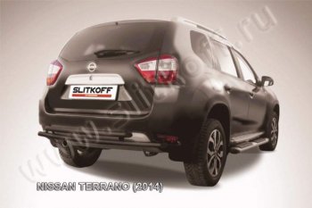 5 749 р. Защита задняя Slitkoff Nissan Terrano D10 дорестайлинг (2013-2016) (Цвет: серебристый)  с доставкой в г. Кемерово. Увеличить фотографию 1