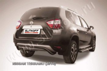 7 299 р. Защита задняя Slitkoff  Nissan Terrano  D10 (2013-2022) дорестайлинг, рестайлинг (Цвет: серебристый)  с доставкой в г. Кемерово. Увеличить фотографию 1