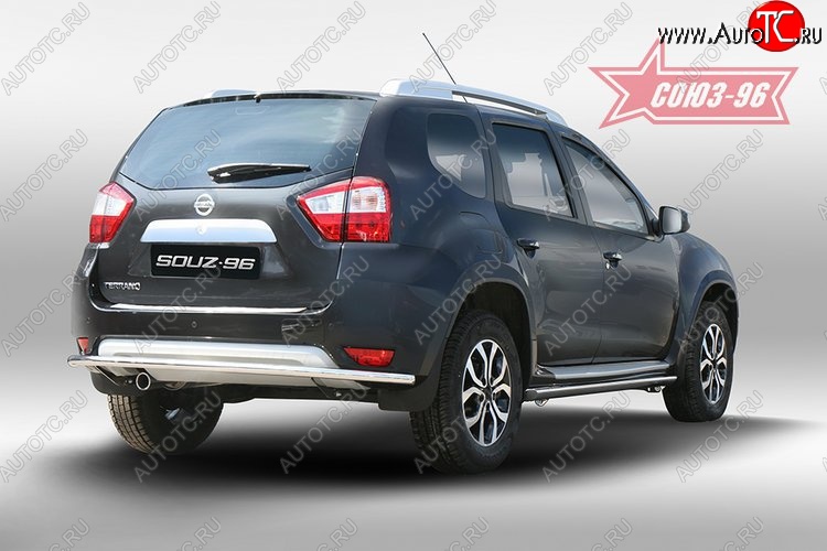 9 179 р. Защита заднего бампера Souz-96 (d42)  Nissan Terrano  D10 (2013-2022) дорестайлинг, рестайлинг  с доставкой в г. Кемерово