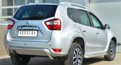 13 949 р. Защита заднего бампера (Ø42 мм волна, нержавейка) SLITKOFF Nissan Terrano D10 дорестайлинг (2013-2016)  с доставкой в г. Кемерово. Увеличить фотографию 4