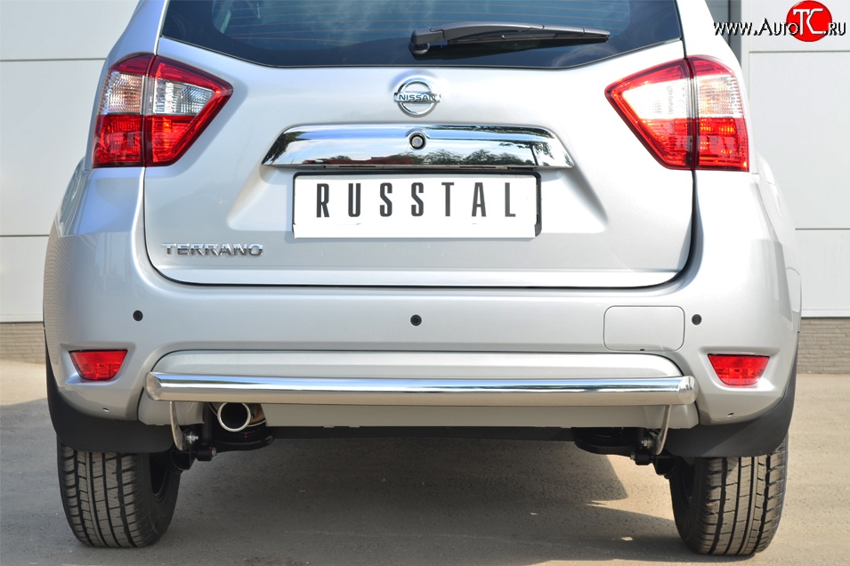 14 399 р. Одинарная защита заднего бампера из трубы диаметром 63 мм SLITKOFF  Nissan Terrano  D10 (2013-2022) дорестайлинг, рестайлинг  с доставкой в г. Кемерово