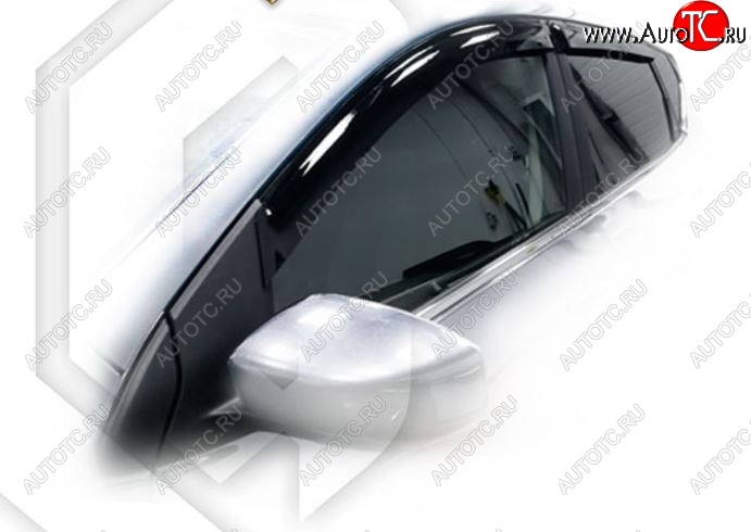 2 699 р. Дефлектора окон CA-Plastic Nissan Tiida 2 хэтчбек C13 дорестайлинг (2015-2016) (Classic полупрозрачный, Без хром.молдинга)  с доставкой в г. Кемерово
