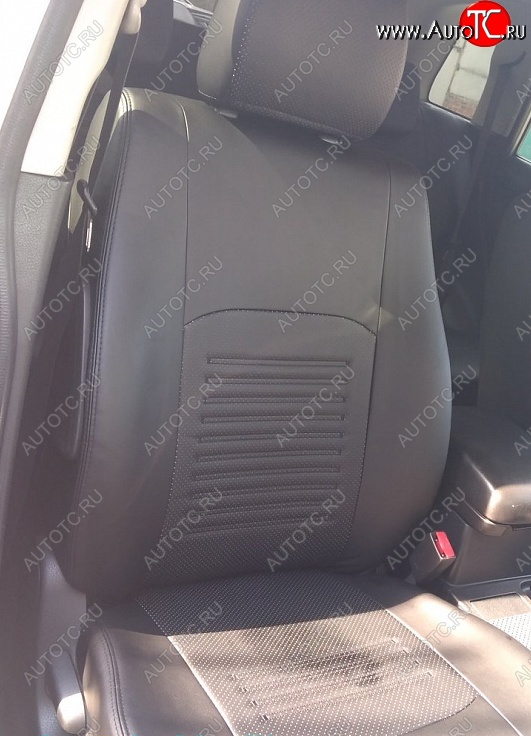 9 449 р. Чехлы для сидений Lord Autofashion Турин (экокожа) Nissan Tiida 1 хэтчбэк C11 дорестайлинг, Япония (2004-2007) (Чёрный, вставка чёрная)  с доставкой в г. Кемерово