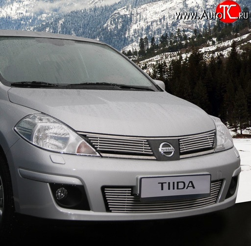 5 444 р. Декоративная вставка воздухозаборника Souz-96 Nissan Tiida 1 седан C11 рестайлинг (2010-2014)  с доставкой в г. Кемерово