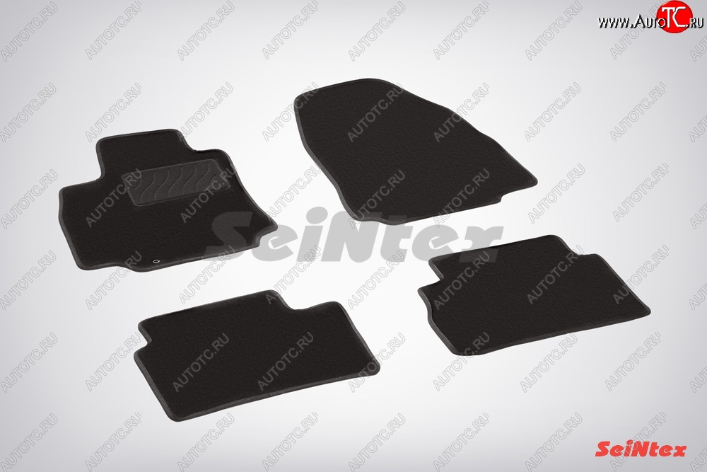 2 899 р. Комплект ворсовых ковриков в салон LUX Seintex  Nissan Tiida ( 1 хэтчбэк,  2 хэтчбек) (2004-2019) C11 дорестайлинг, Япония, C12 (Чёрный)  с доставкой в г. Кемерово