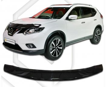 2 199 р. Дефлектор капота CA-Plastiс  Nissan X-trail  3 T32 (2013-2022) дорестайлинг, рестайлинг (Classic черный, Без надписи)  с доставкой в г. Кемерово. Увеличить фотографию 1