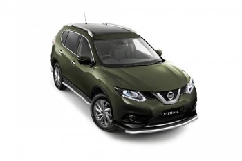 25 699 р. Защита порогов вогнутая из трубы Ø63 Petroil Tuning  Nissan X-trail  3 T32 (2013-2022) дорестайлинг, рестайлинг (Нержавеющая полированная сталь)  с доставкой в г. Кемерово. Увеличить фотографию 1