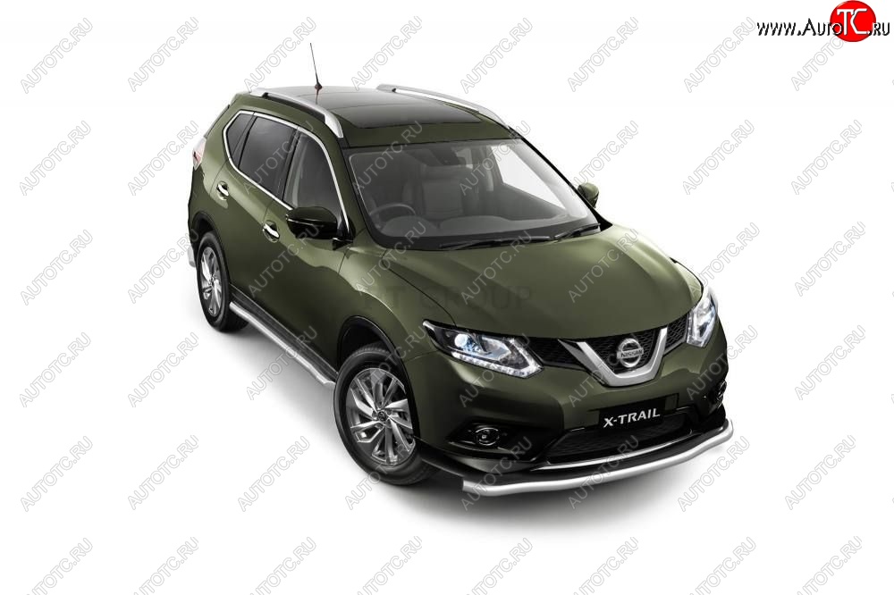 25 699 р. Защита порогов вогнутая из трубы Ø63 Petroil Tuning  Nissan X-trail  3 T32 (2013-2022) дорестайлинг, рестайлинг (Нержавеющая полированная сталь)  с доставкой в г. Кемерово