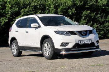 25 699 р. Защита порогов вогнутая из трубы Ø63 Petroil Tuning  Nissan X-trail  3 T32 (2013-2022) дорестайлинг, рестайлинг (Нержавеющая полированная сталь)  с доставкой в г. Кемерово. Увеличить фотографию 3