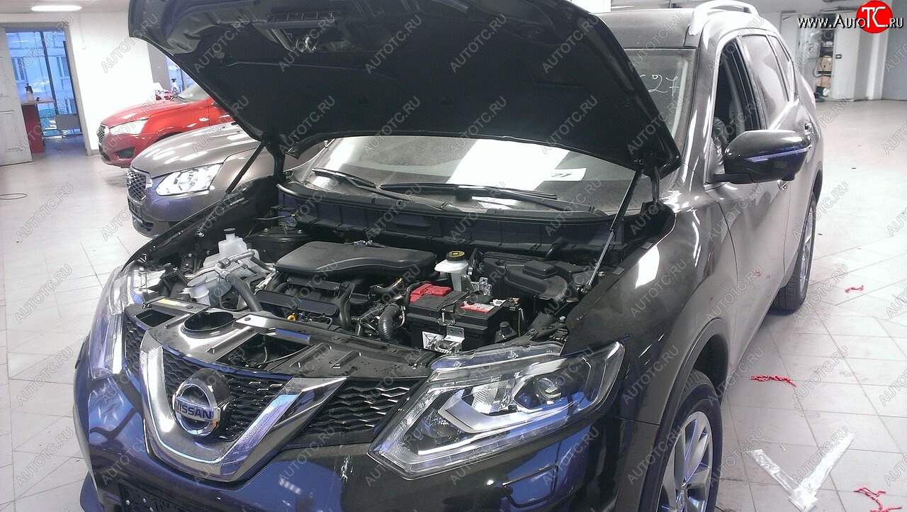 2 199 р. Упоры капота Russtal Nissan X-trail 3 T32 рестайлинг (2017-2022)  с доставкой в г. Кемерово