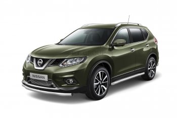 3 099 р. Накладка на решетку переднего бампера Petroil Tuning  Nissan X-trail  3 T32 (2013-2018) дорестайлинг (С парктроником)  с доставкой в г. Кемерово. Увеличить фотографию 2