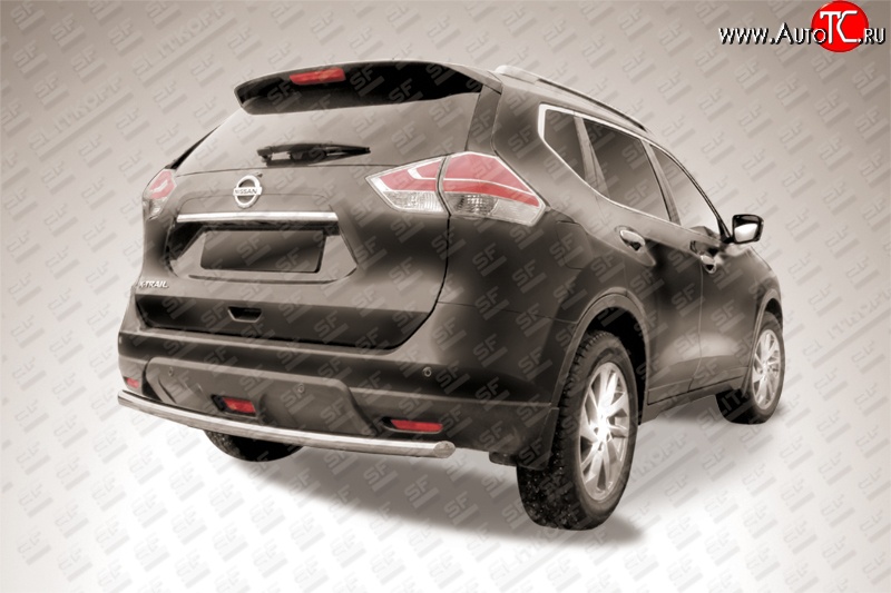 10 849 р. Защита заднего бампера из трубы диаметром 57 мм Slitkoff  Nissan X-trail  3 T32 (2013-2018) дорестайлинг (Цвет: нержавеющая полированная сталь)  с доставкой в г. Кемерово