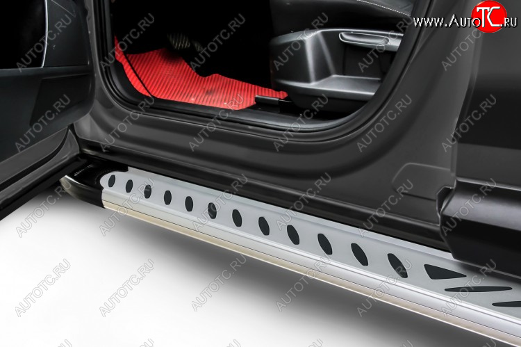 17 399 р. Пороги алюминиевые Slitkoff  Nissan X-trail  3 T32 (2013-2022) дорестайлинг, рестайлинг (Elite Silver)  с доставкой в г. Кемерово