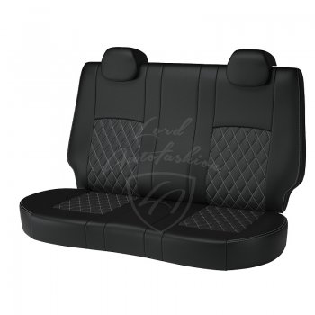 10 499 р. Чехлы для сидений Lord Autofashion Турин Ромб (экокожа)  Nissan X-trail  3 T32 (2013-2022) дорестайлинг, рестайлинг (Черный, вставка черная, строчка серая)  с доставкой в г. Кемерово. Увеличить фотографию 2