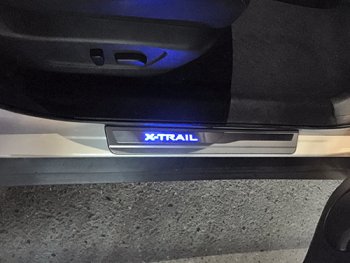 Накладка порога двери нерж. Nissan X-Trail 2014+ Nissan X-trail  3 T32 (2013-2022) дорестайлинг, рестайлинг