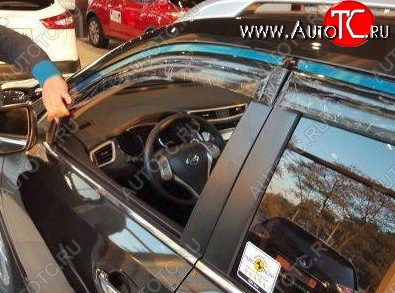5 949 р. Комплект дефлекторов окон СТ Nissan X-trail 3 T32 рестайлинг (2017-2022)  с доставкой в г. Кемерово