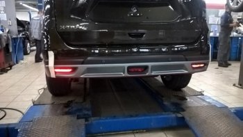 5 649 р. Накладка на задний бампер АвтоКрат  Nissan X-trail  3 T32 (2017-2022) рестайлинг (Неокрашенная)  с доставкой в г. Кемерово. Увеличить фотографию 1