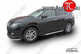 12 509 р. Порожки для ног Arbori Luxe Black  Nissan X-trail  3 T32 (2017-2022) рестайлинг  с доставкой в г. Кемерово