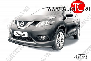 6 399 р. Защита переднего бампера Arbori (черная, 1 труба d57 mm).  Nissan X-trail  3 T32 (2013-2018) дорестайлинг  с доставкой в г. Кемерово