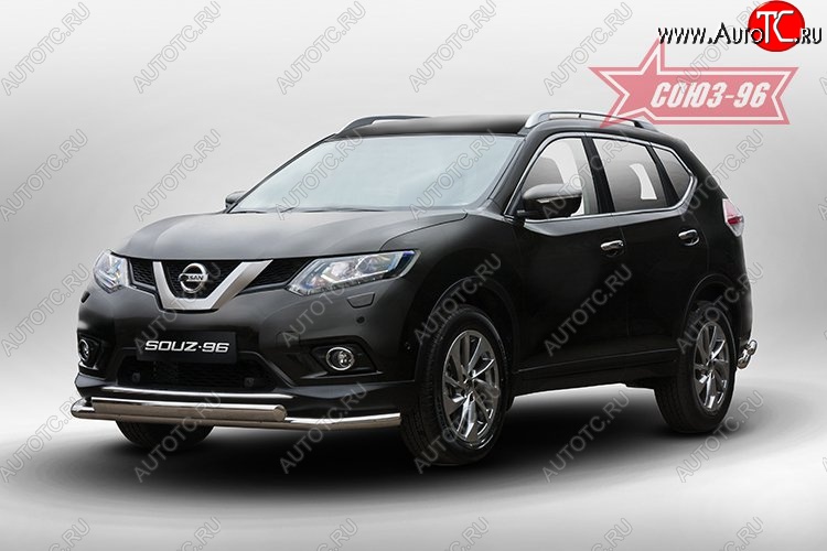 16 399 р. Защита переднего бампера двойная Souz-96 (d60/75х42).  Nissan X-trail  3 T32 (2013-2018) дорестайлинг  с доставкой в г. Кемерово