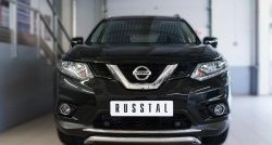 14 849 р. Защита переднего бампера (Ø42 мм волна, нержавейка) SLITKOFF  Nissan X-trail  3 T32 (2013-2018) дорестайлинг  с доставкой в г. Кемерово. Увеличить фотографию 1