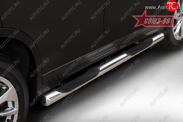 16 289 р. Защита порогов с проступью Souz-96 (d76) Nissan X-trail 3 T32 рестайлинг (2017-2022)  с доставкой в г. Кемерово