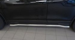 Защита порогов из круглой трубы диаметром 63 мм SLITKOFF Nissan X-trail  3 T32 (2017-2022) рестайлинг