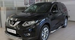 83 999 р. Защита порогов с пластиковыми вставками для ног из круглой трубы диаметром 76 мм Russtal Nissan X-trail 3 T32 рестайлинг (2017-2022) (Защита порогов с со скосами на торцах (вариант 1))  с доставкой в г. Кемерово. Увеличить фотографию 4